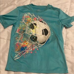 Athletic Works Blue Soccer Graphic Kids Tee